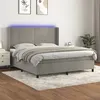 Image de vidaXL Boxspring met matras en LED fluweel lichtgrijs 180x200 cm3139457