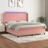 Image de vidaXL Boxspring met matras en LED fluweel roze 180x200 cm3139462