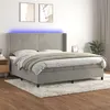 Image de vidaXL Boxspring met matras en LED fluweel lichtgrijs 200x200 cm3139463