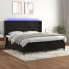 Image de vidaXL Boxspring met matras en LED fluweel zwart 200x200 cm3139465