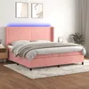Image de vidaXL Boxspring met matras en LED fluweel roze 200x200 cm3139468
