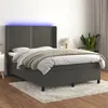 Image de vidaXL Boxspring met matras en LED fluweel donkergrijs 140x190 cm3139500
