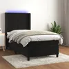 Image de vidaXL Boxspring met matras en LED fluweel zwart 80x200 cm3139531