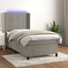 Image de vidaXL Boxspring met matras en LED fluweel lichtgrijs 90x190 cm3139535