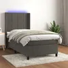 Image de vidaXL Boxspring met matras en LED fluweel donkergrijs 100x200 cm3139548