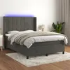 Image de vidaXL Boxspring met matras en LED fluweel donkergrijs 140x200 cm3139566