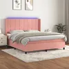 Image de vidaXL Boxspring met matras en LED fluweel roze 180x200 cm3139582