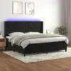 Image de vidaXL Boxspring met matras en LED fluweel zwart 200x200 cm3139585