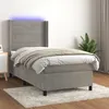Image de vidaXL Boxspring met matras en LED fluweel lichtgrijs 80x200 cm3139589