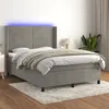 Image de vidaXL Boxspring met matras en LED fluweel lichtgrijs 140x200 cm3139625