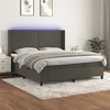 Image de vidaXL Boxspring met matras en LED fluweel donkergrijs 160x200 cm3139632