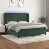 Image de vidaXL Boxspring met matras en LED fluweel donkergroen 160x200 cm3139634