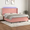 Image de vidaXL Boxspring met matras en LED fluweel roze 160x200 cm3139636