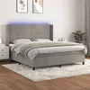 Image de vidaXL Boxspring met matras en LED fluweel lichtgrijs 180x200 cm3139637