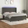 Image de vidaXL Boxspring met matras en LED fluweel donkergrijs 180x200 cm3139638