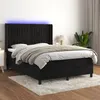 Image de vidaXL Boxspring met matras en LED fluweel zwart 140x190 cm3139681