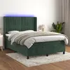Image de vidaXL Boxspring met matras en LED fluweel donkergroen 140x190 cm3139682