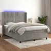Image de vidaXL Boxspring met matras en LED fluweel lichtgrijs 140x200 cm3139685