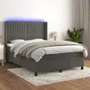 Image de vidaXL Boxspring met matras en LED fluweel donkergrijs 140x200 cm3139686