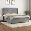 Image de vidaXL Boxspring met matras en LED fluweel lichtgrijs 180x200 cm3139697