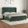 Image de vidaXL Boxspring met matras en LED fluweel donkergroen 180x200 cm3139700