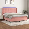 Image de vidaXL Boxspring met matras en LED fluweel roze 180x200 cm3139702