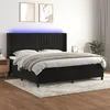 Image de vidaXL Boxspring met matras en LED fluweel zwart 200x200 cm3139705