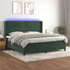 Image de vidaXL Boxspring met matras en LED fluweel donkergroen 200x200 cm3139706