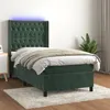 Image de vidaXL Boxspring met matras en LED fluweel donkergroen 90x200 cm3139724