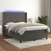 Image de vidaXL Boxspring met matras en LED fluweel donkergrijs 140x190 cm3139740