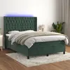 Image de vidaXL Boxspring met matras en LED fluweel donkergroen 140x190 cm3139742
