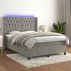 Image de vidaXL Boxspring met matras en LED fluweel lichtgrijs 140x200 cm3139745