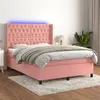 Image de vidaXL Boxspring met matras en LED fluweel roze 140x200 cm3139750