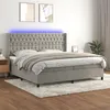 Image de vidaXL Boxspring met matras en LED fluweel lichtgrijs 200x200 cm3139763