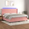Image de vidaXL Boxspring met matras en LED fluweel roze 200x200 cm3139768