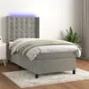 Image de vidaXL Boxspring met matras en LED fluweel lichtgrijs 80x200 cm3139769