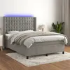 Image de vidaXL Boxspring met matras en LED fluweel lichtgrijs 140x200 cm3139805