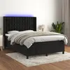 Image de vidaXL Boxspring met matras en LED fluweel zwart 140x200 cm3139807