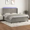 Image de vidaXL Boxspring met matras en LED fluweel lichtgrijs 160x200 cm3139811