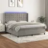 Image de vidaXL Boxspring met matras en LED fluweel lichtgrijs 180x200 cm3139817