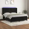Image de vidaXL Boxspring met matras en LED fluweel zwart 180x200 cm3139819
