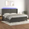 Image de vidaXL Boxspring met matras en LED fluweel donkergrijs 200x200 cm3139824