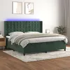 Image de vidaXL Boxspring met matras en LED fluweel donkergroen 200x200 cm3139826