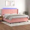 Image de vidaXL Boxspring met matras en LED fluweel roze 200x200 cm3139828