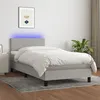 Image de vidaXL Boxspring met matras en LED stof lichtgrijs 80x200 cm3132949