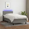 Image de vidaXL Boxspring met matras en LED stof donkergrijs 80x200 cm3132950
