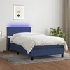 Image de vidaXL Boxspring met matras en LED stof blauw 80x200 cm3132955