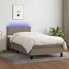 Image de vidaXL Boxspring met matras en LED stof taupe 90x190 cm3132961