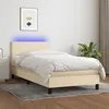 Image de vidaXL Boxspring met matras en LED stof cràmekleurig 90x190 cm3132962