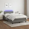 Image de vidaXL Boxspring met matras en LED stof donkergrijs 120x200 cm3132982